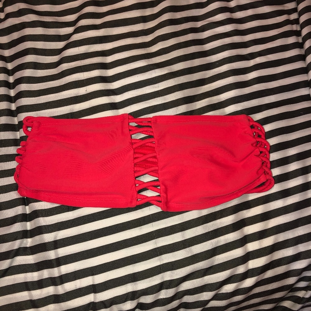 Pink Strapless Bikini Top